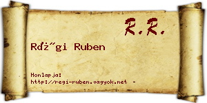 Régi Ruben névjegykártya